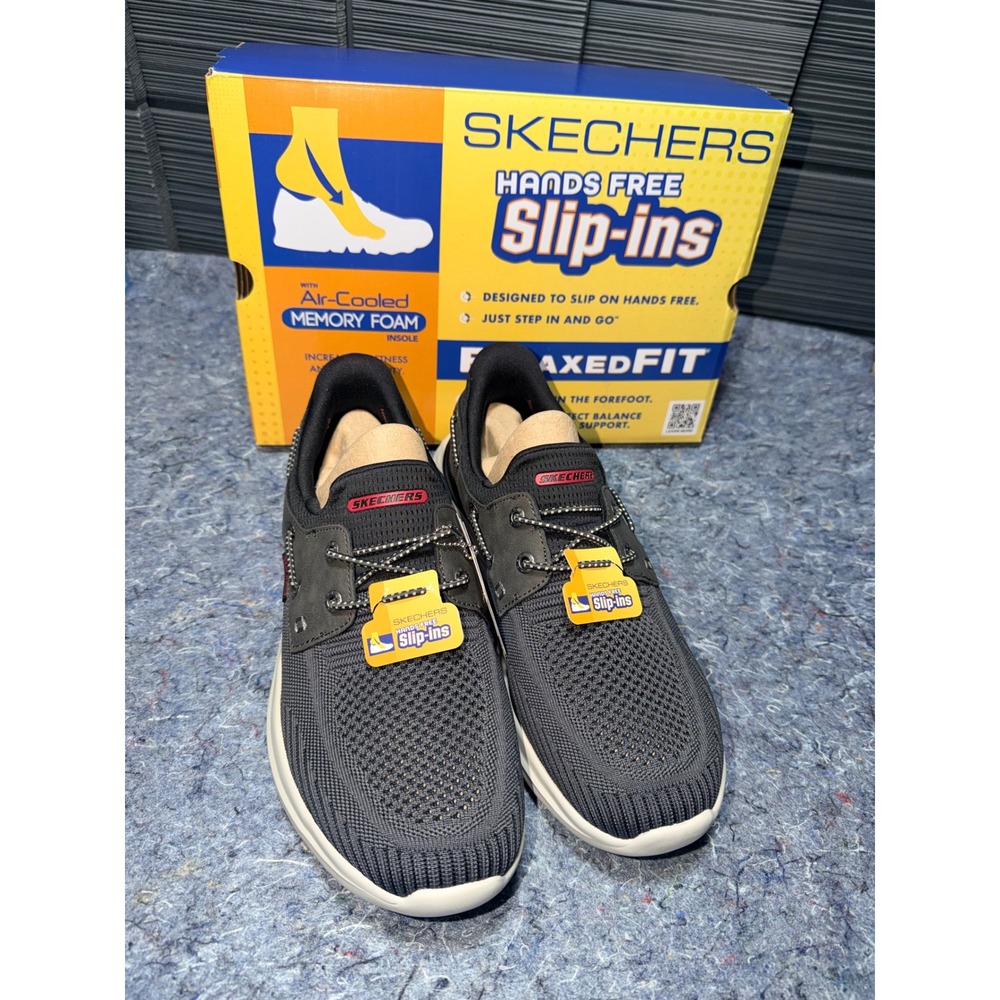 Skechers Mens 8 Hands Free Slip-ins Relaxed Fit Lawson Parasail Black 211108 NEW